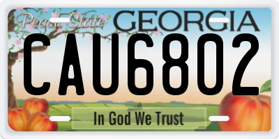 GA license plate CAU6802