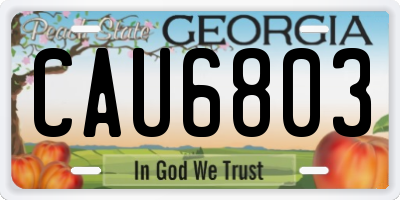 GA license plate CAU6803