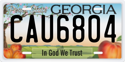 GA license plate CAU6804