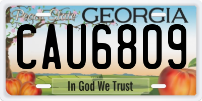 GA license plate CAU6809