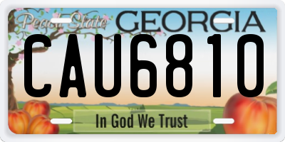 GA license plate CAU6810