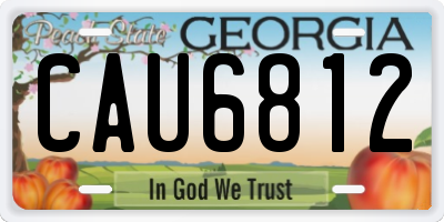 GA license plate CAU6812