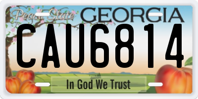 GA license plate CAU6814
