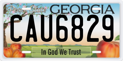 GA license plate CAU6829