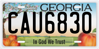 GA license plate CAU6830