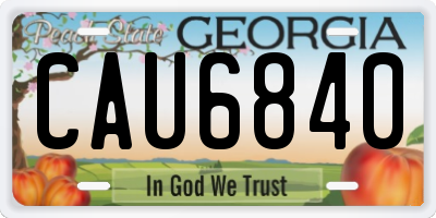 GA license plate CAU6840