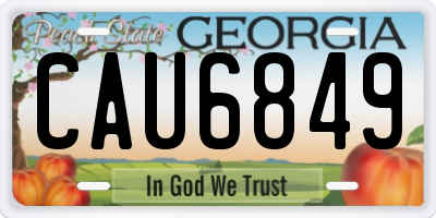 GA license plate CAU6849