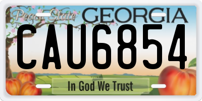 GA license plate CAU6854
