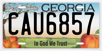 GA license plate CAU6857
