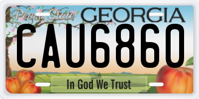 GA license plate CAU6860