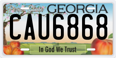 GA license plate CAU6868