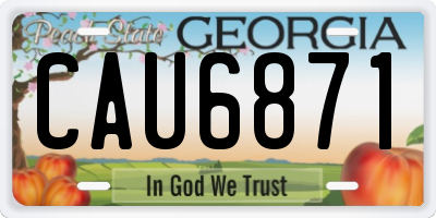 GA license plate CAU6871