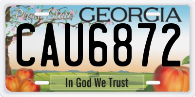 GA license plate CAU6872