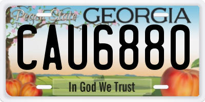 GA license plate CAU6880
