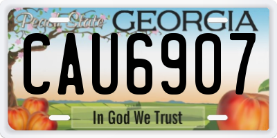 GA license plate CAU6907