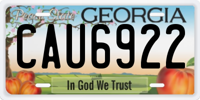 GA license plate CAU6922