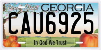 GA license plate CAU6925