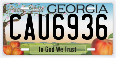 GA license plate CAU6936