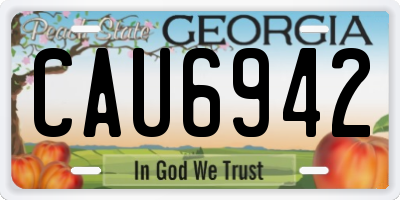 GA license plate CAU6942
