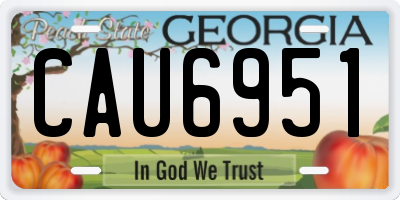 GA license plate CAU6951
