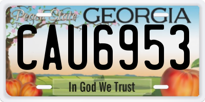 GA license plate CAU6953
