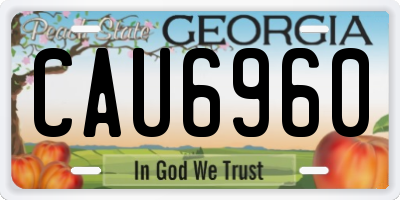 GA license plate CAU6960