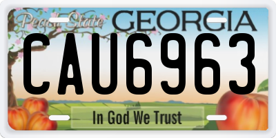 GA license plate CAU6963
