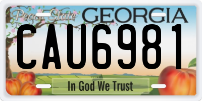 GA license plate CAU6981