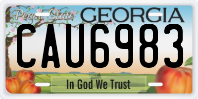 GA license plate CAU6983