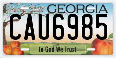 GA license plate CAU6985