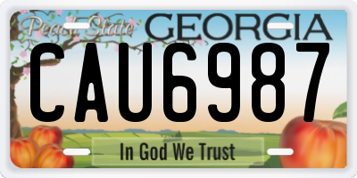 GA license plate CAU6987