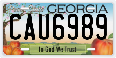GA license plate CAU6989