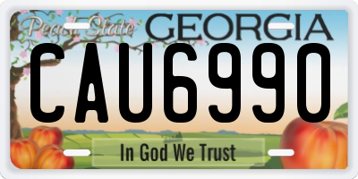 GA license plate CAU6990