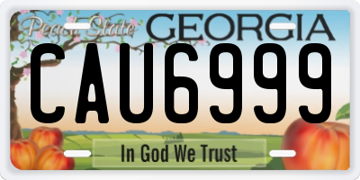 GA license plate CAU6999