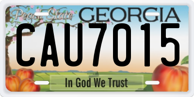GA license plate CAU7015