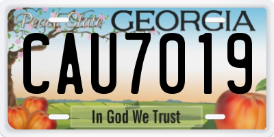 GA license plate CAU7019