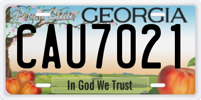 GA license plate CAU7021