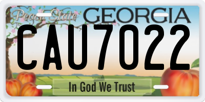 GA license plate CAU7022