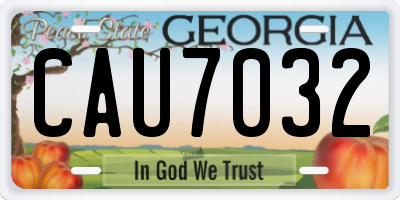 GA license plate CAU7032