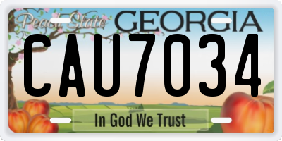 GA license plate CAU7034