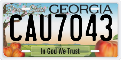 GA license plate CAU7043