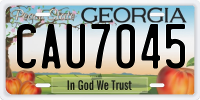 GA license plate CAU7045