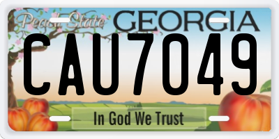 GA license plate CAU7049