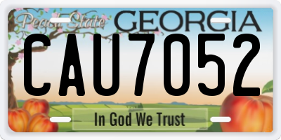 GA license plate CAU7052