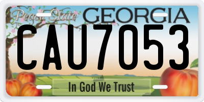 GA license plate CAU7053