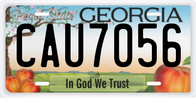 GA license plate CAU7056