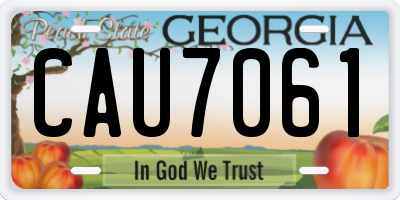GA license plate CAU7061