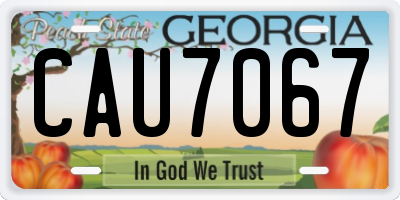 GA license plate CAU7067