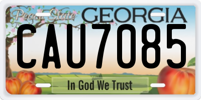 GA license plate CAU7085