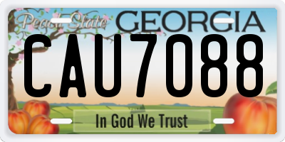 GA license plate CAU7088